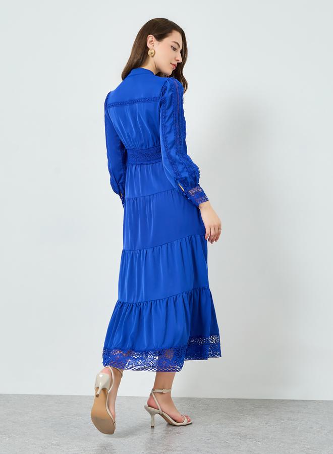 ستايلي فستان ميدي بتصميم طبقات مع تفاصيل دانتيل - Image 4